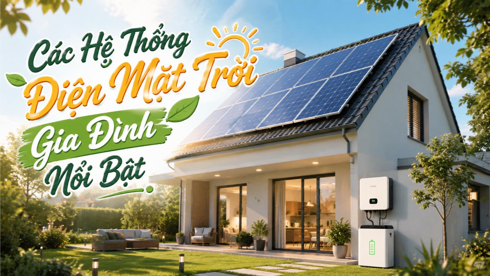 Các hệ thống điện mặt trời gia đình nổi bật