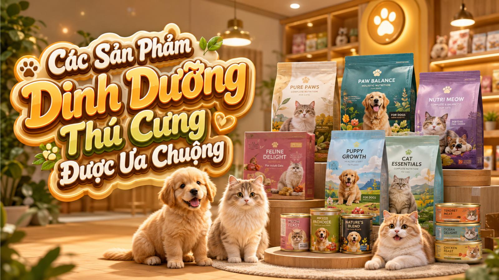 Các sản phẩm dinh dưỡng thú cưng được ưa chuộng