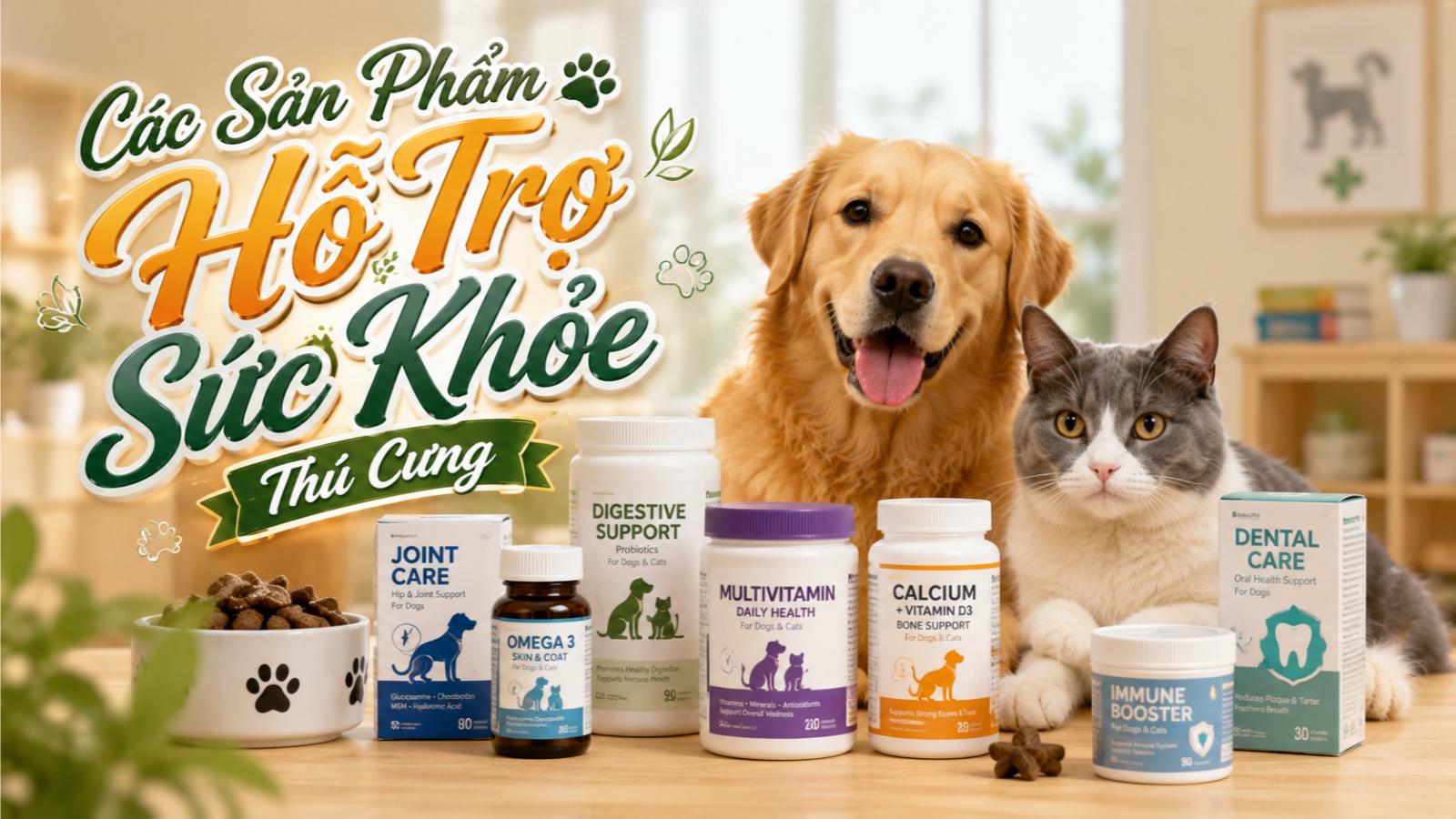 Các sản phẩm hỗ trợ sức khỏe thú cưng