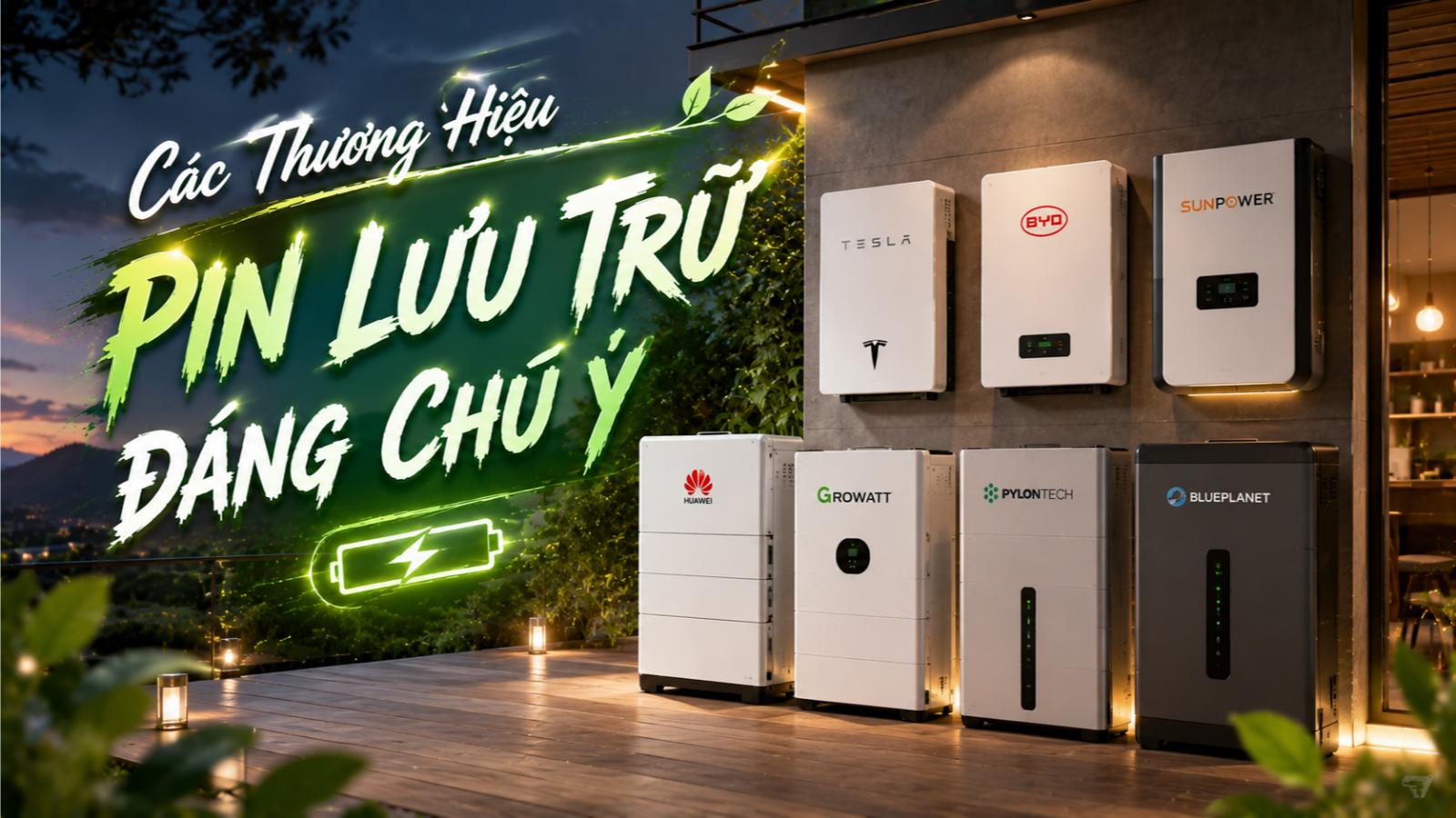 Các thương hiệu pin lưu trữ đáng chú ý