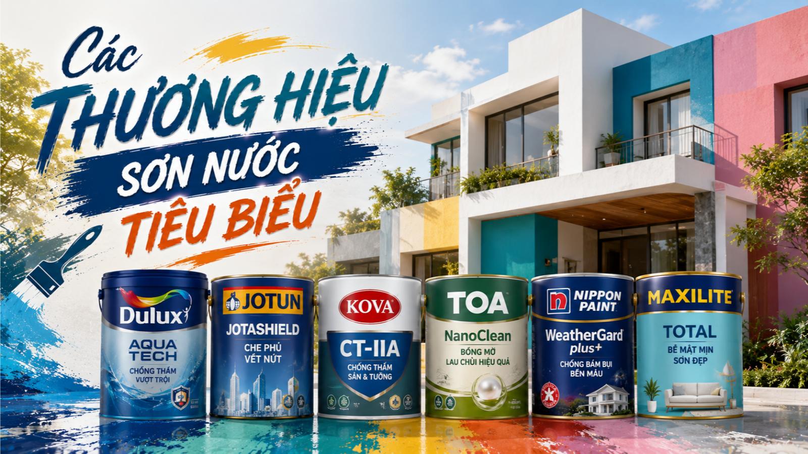 Các thương hiệu sơn nước tiêu biểu