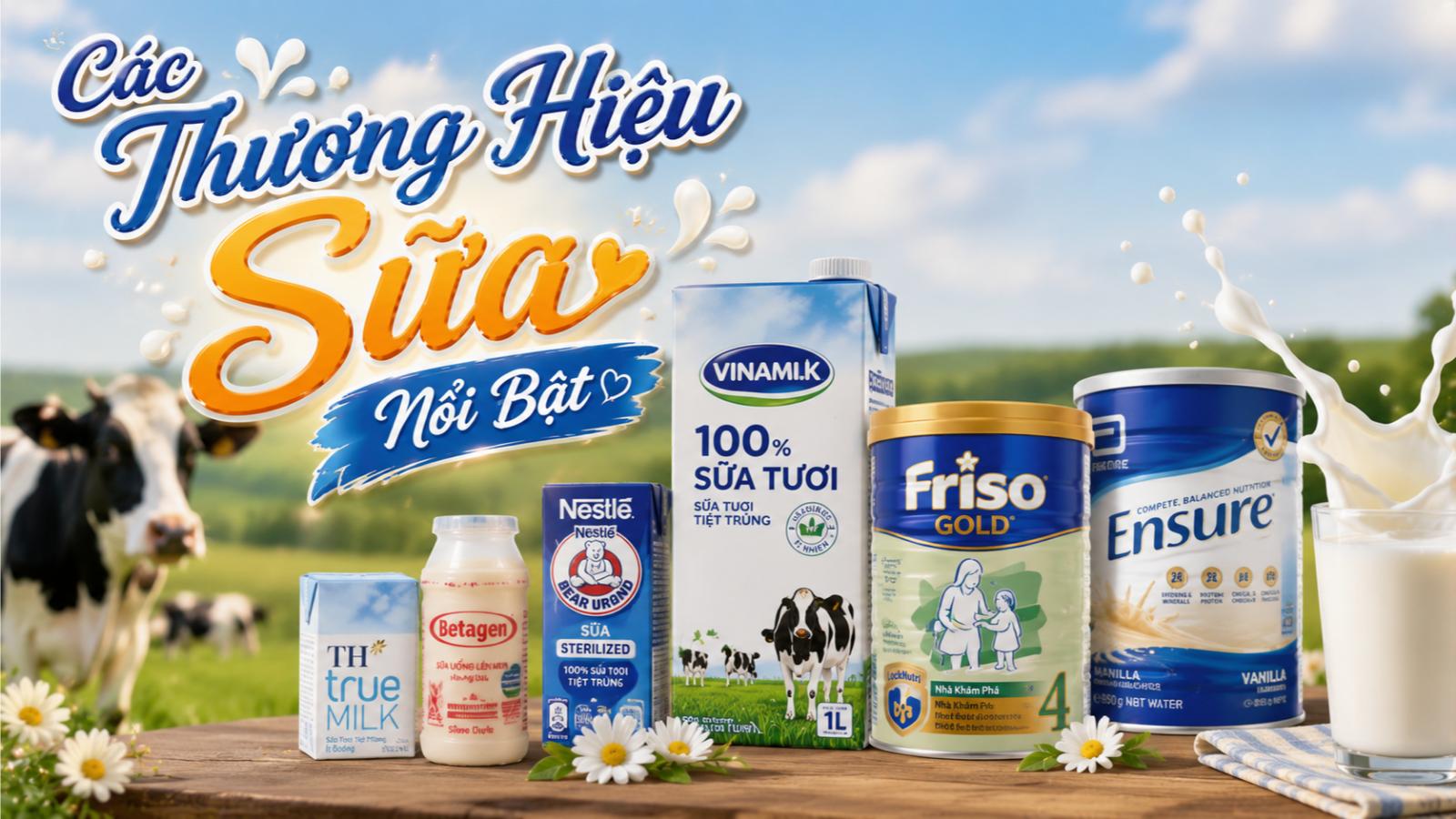 Các thương hiệu sữa nổi bật