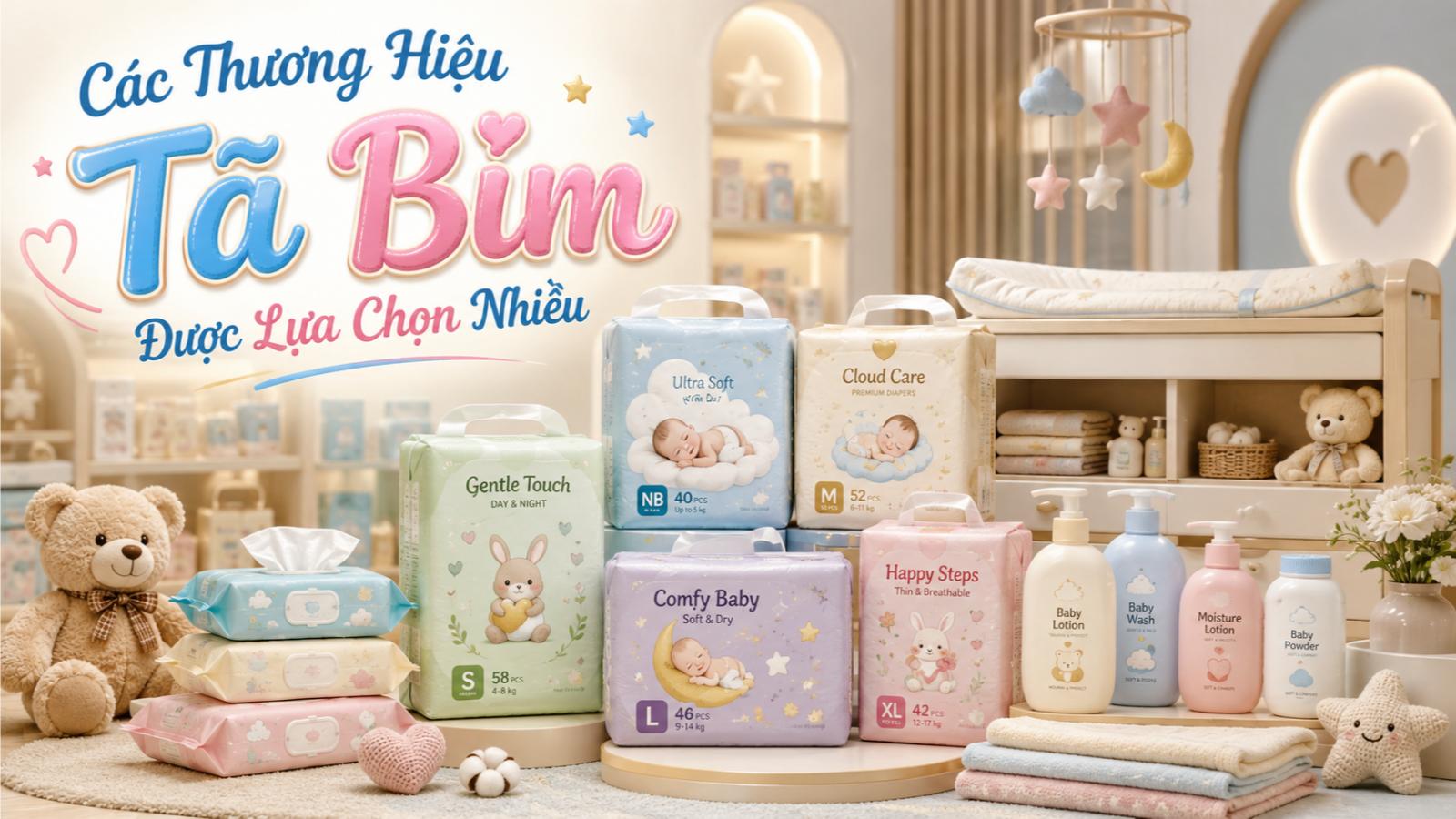 Các thương hiệu tã bỉm được lựa chọn nhiều