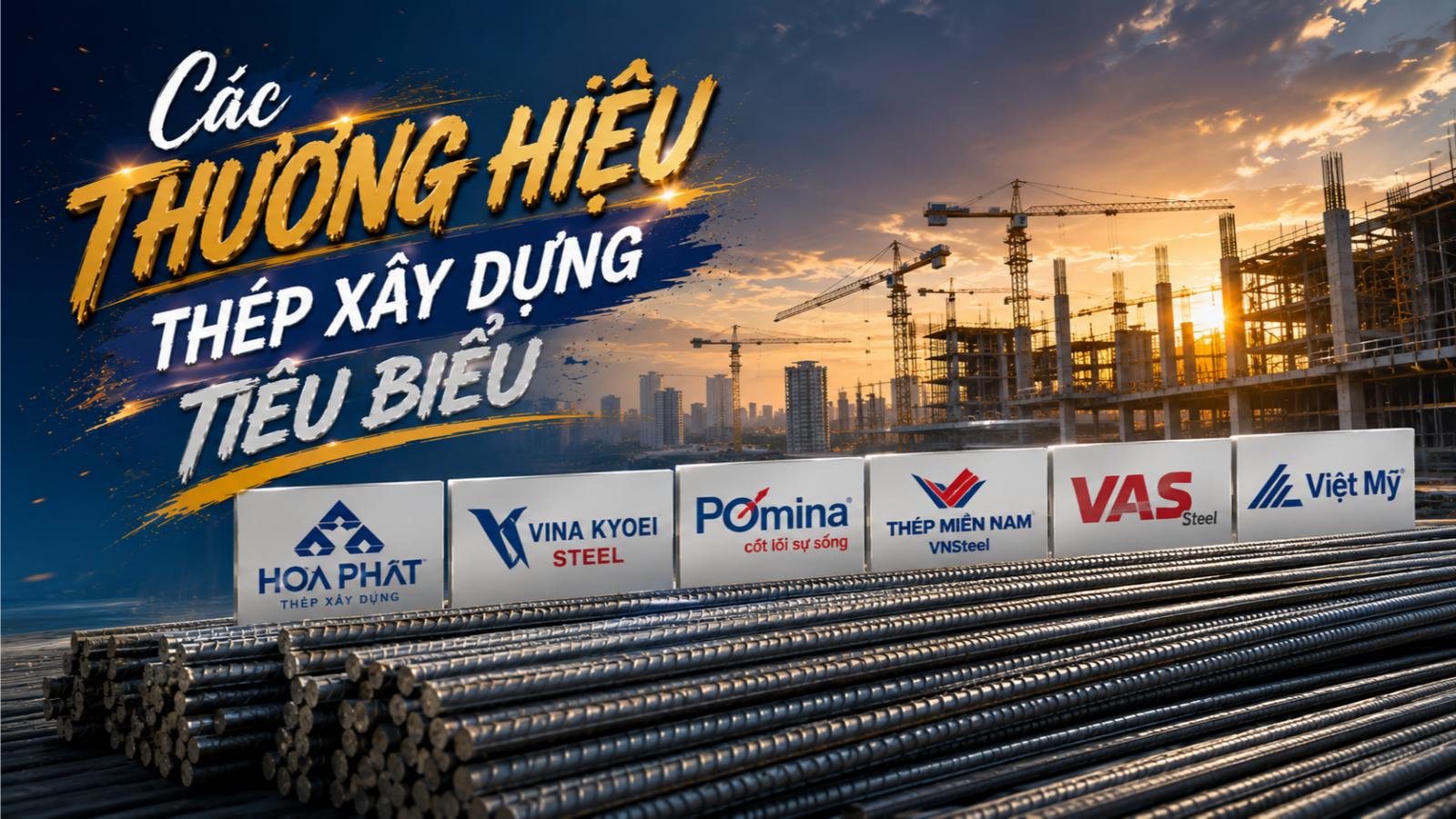 Các thương hiệu thép xây dựng tiêu biểu