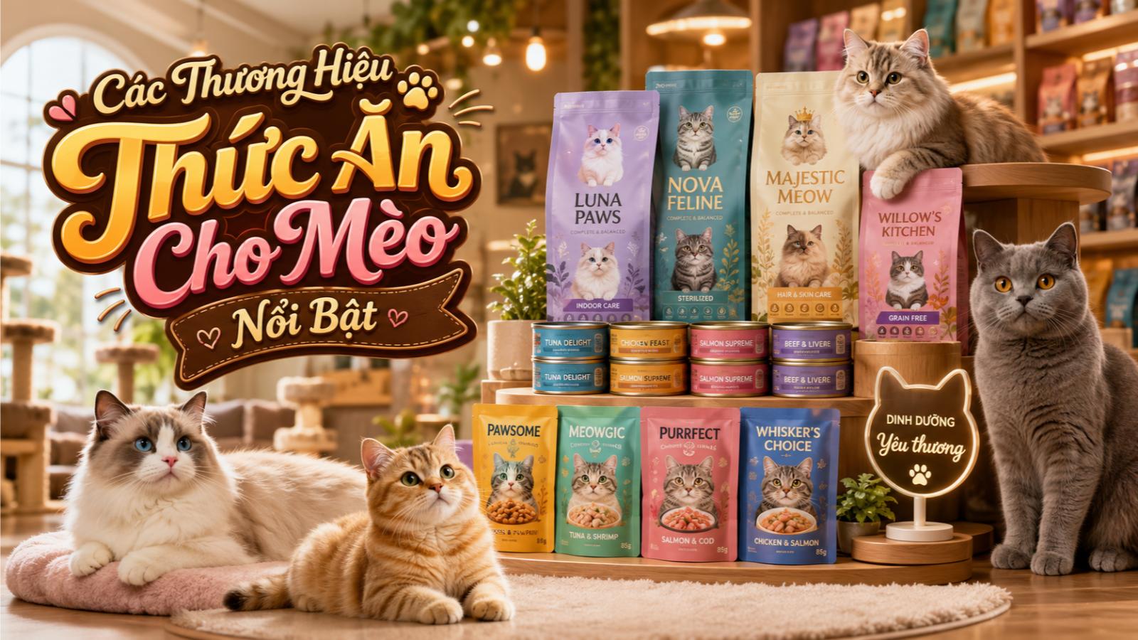 Các thương hiệu thức ăn cho mèo nổi bật