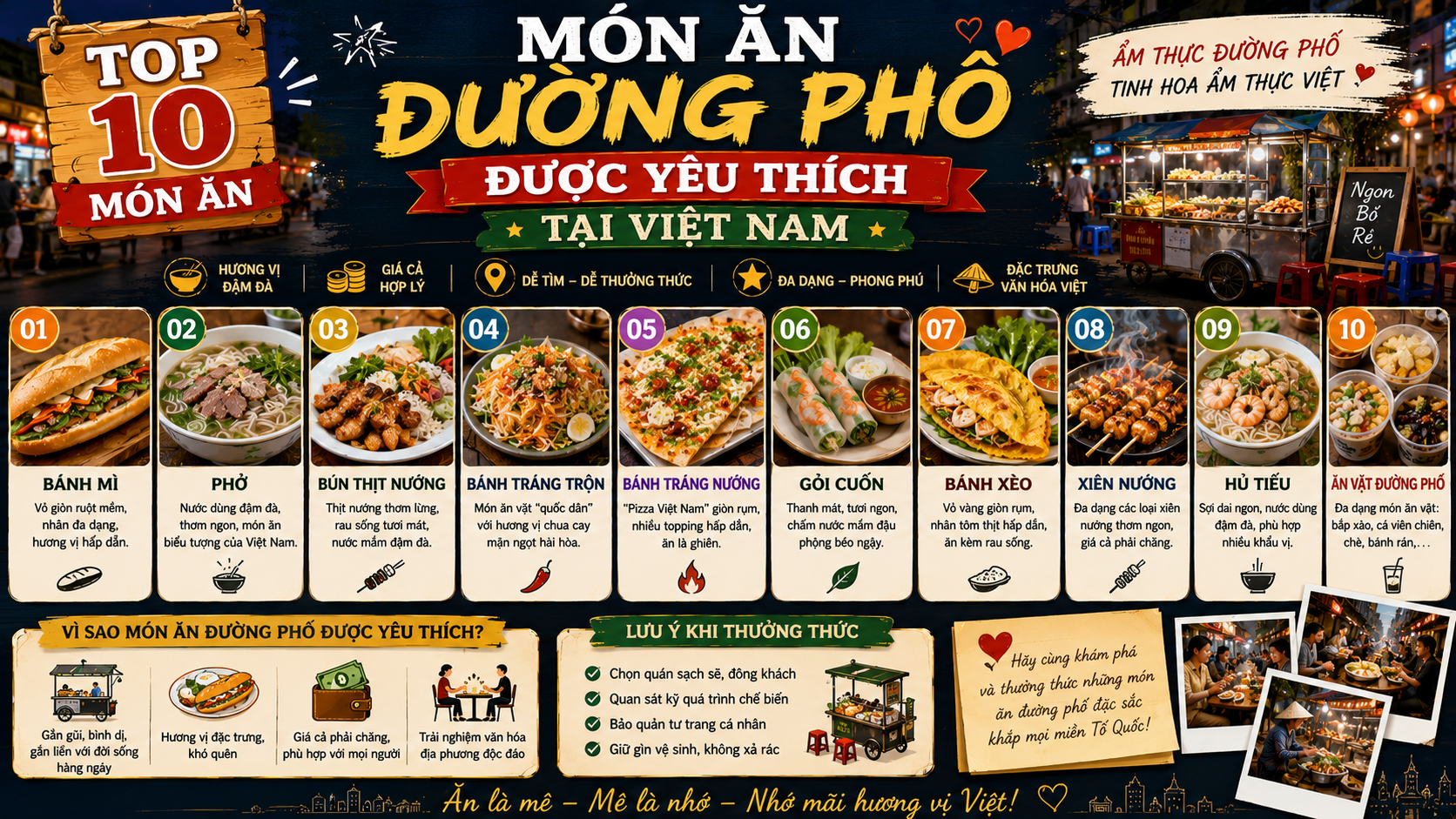 Món Ăn Đường Phố Được Yêu Thích Tại Việt Nam