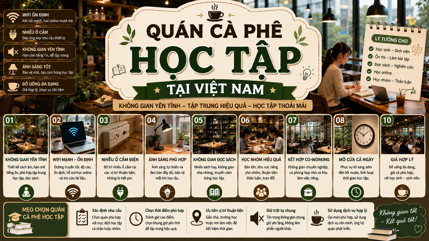 Quán Cà Phê Học Tập Được Yêu Thích Tại Việt Nam