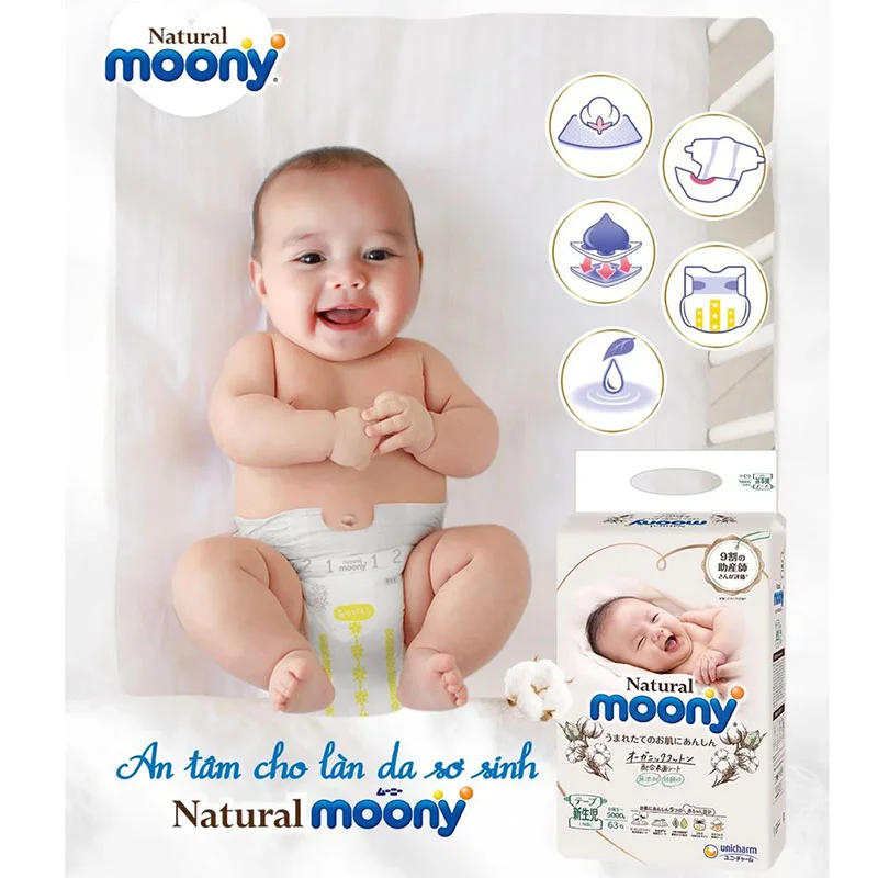 Moony Natural Moony Trắng Bỉm Hữu Cơ Cho Da Nhạy Cảm